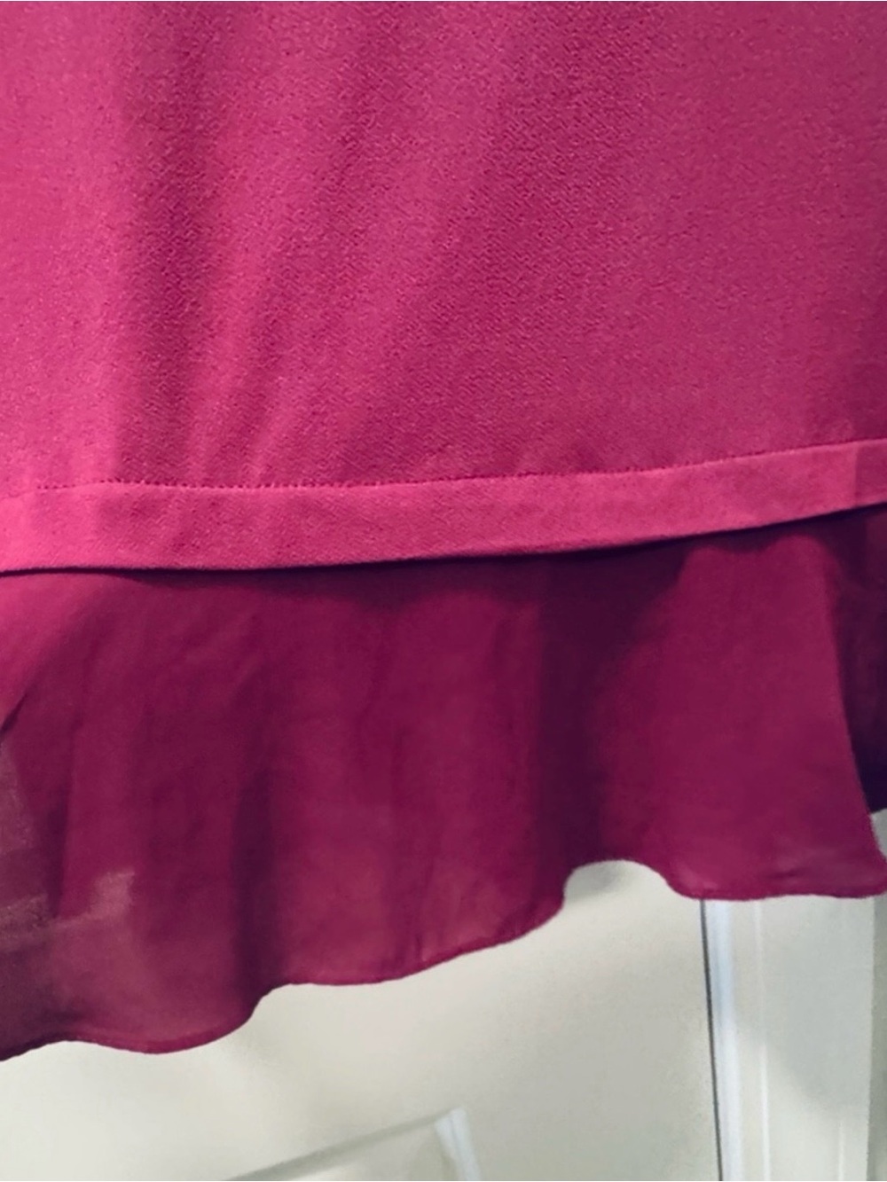 Jones New York Raspberry-Pink Layered Ruffle-Hem Tunic - Picture 3 of 4